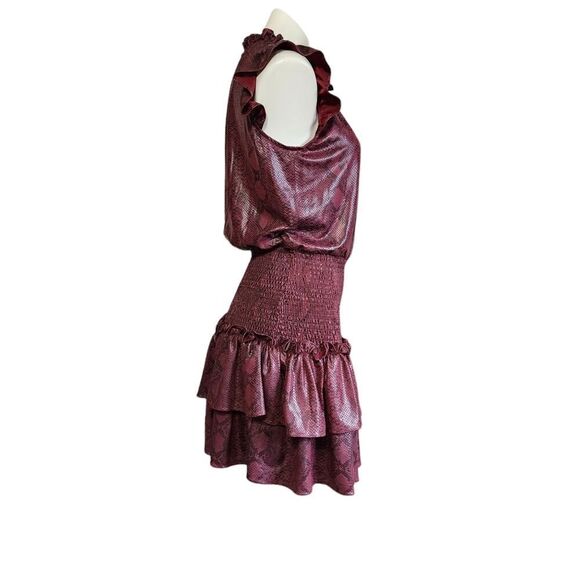 TCEC dress snakeskin print drop waist burgundy whimsigoth Dark Romance S - Picture 2 of 5